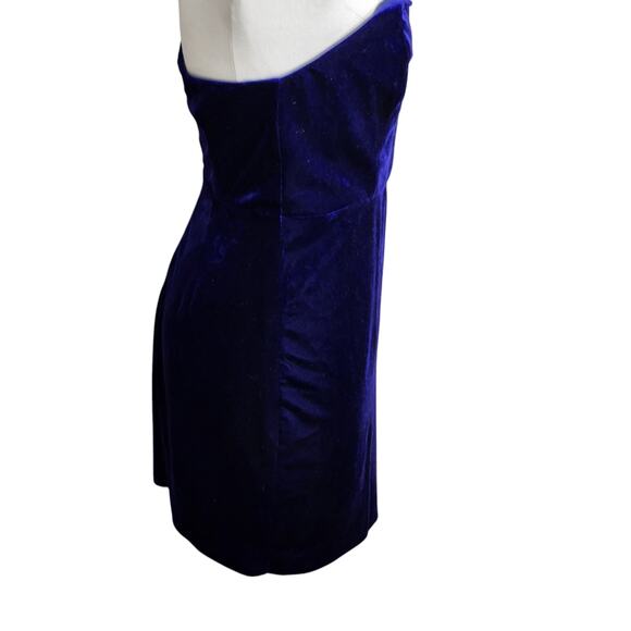 Superdown Tana‎ Strapless Velvet Mini Dress Women's Medium Indigo - Picture 7 of 13